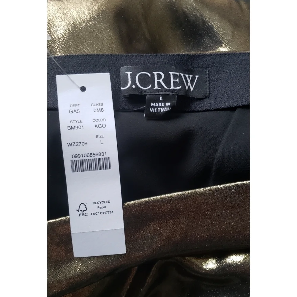 J.Crew Gwyneth slip skirt in gold lamé
